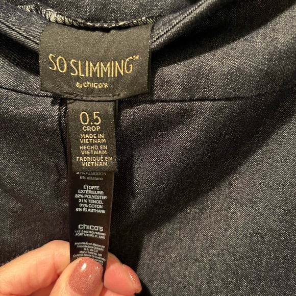 So Slimming Chico’s Pull On Crop Jeans 0.5/sz 6 - Picture 5 of 6